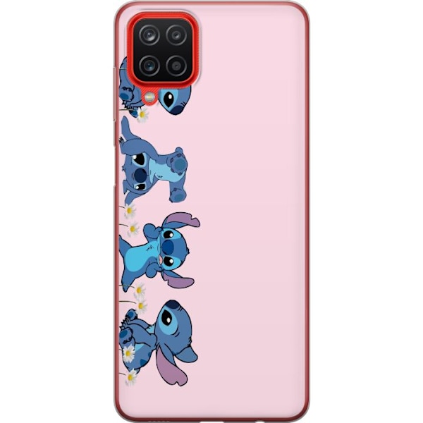 Samsung Galaxy A12 Genomskinligt Skal Stitch Skratt & Bus – Perfekt för Mobilskal eller Poster