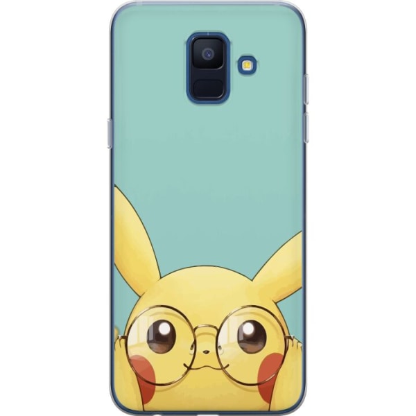 Samsung Galaxy A6 (2018) Genomskinligt Skal Pikachu glasögon