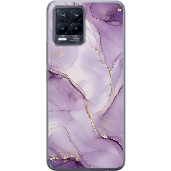 Kompatibelt Mobilskal till Realme 8 Lilac Gold Flow lila