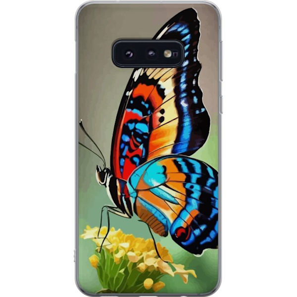 Samsung Galaxy S10e Genomskinligt Skal Fjäril Natur Sommar Motiv Vingar Färgstark Design Populär Dekor Grafiskt Exotiskt Tema