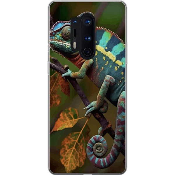 OnePlus 8 Pro Läpinäkyvä kuori Lisko Graafinen Streetwear Suunnittelu Eläinmalli Moderni Kaupunkityyli Suosittu Motiivi Luova Taide Trendi