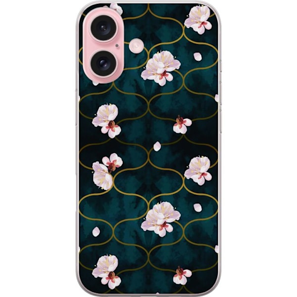 Apple iPhone 16 Gennemsigtig cover Blomster