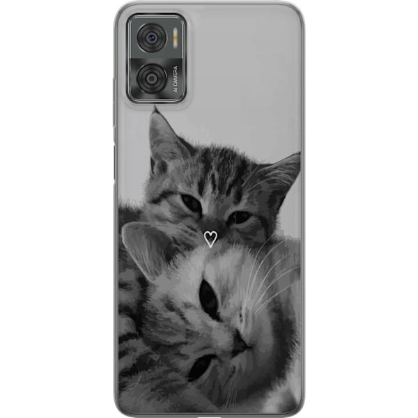 Motorola Moto E22i Genomskinligt Skal Katt Hjärta