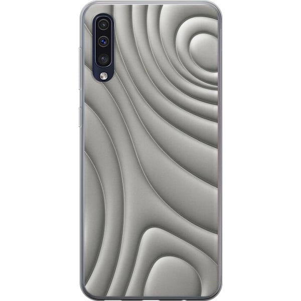 Samsung Galaxy A50 Läpinäkyvä kuori Hopea-aallot