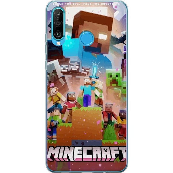 Huawei P30 lite Gjennomsiktig deksel Minecraft