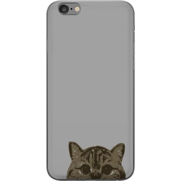 Apple iPhone 6 Plus Genomskinligt Skal Grå Kattblick – stilren kattdesign med grå bakgrund