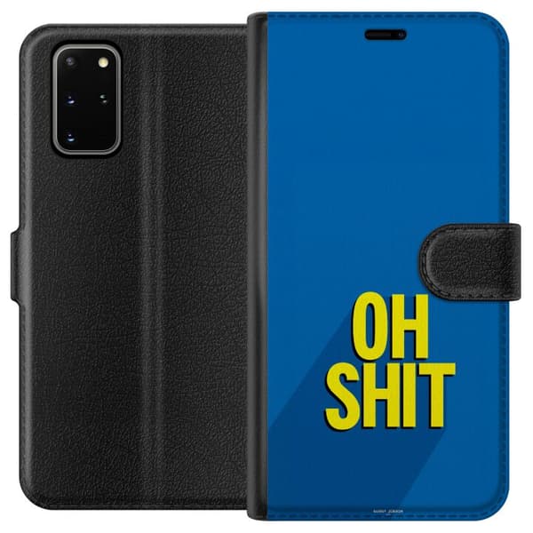 Kompatibelt Lommeboketui til Samsung Galaxy S20+ Oh Shit text blå