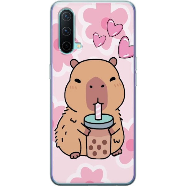 OnePlus Nord CE 5G Läpinäkyvä kuori Kawaii Capybara Sydän