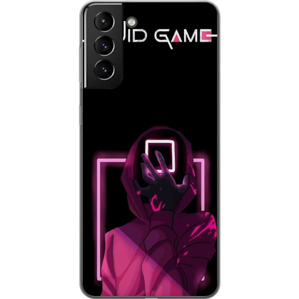 Samsung Galaxy S21+ 5G Genomskinligt Skal Squid Game Tema Populär Serie Motiv Grafiskt Ikoniskt Design Asiatisk Popkultur Spänning Drama