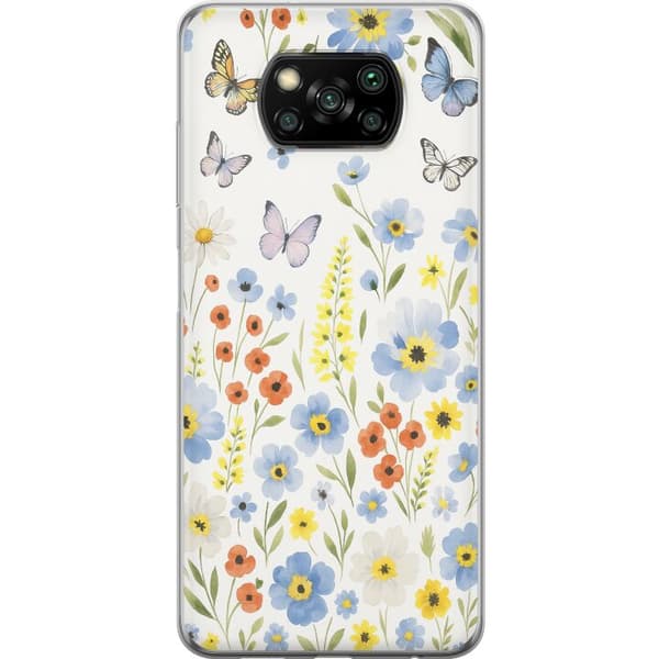 Kompatibelt Mobilskal till Xiaomi Poco X3 NFC Sommarblommor