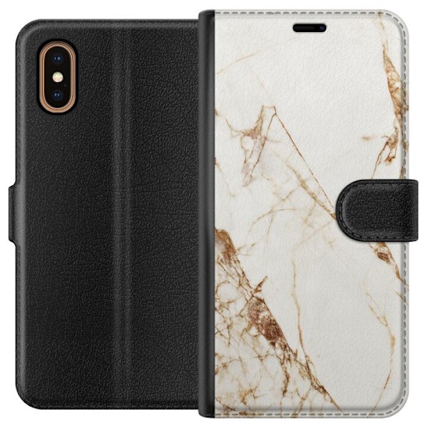 Apple iPhone XS Max Plånboksfodral Vit marmor