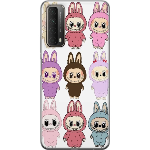 Huawei P smart 2021 Genomskinligt Skal Labubu Pink Monster – Popkonst med Kawaii-touch