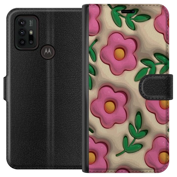 Motorola Moto G30 Plånboksfodral Bubbliga Blommor