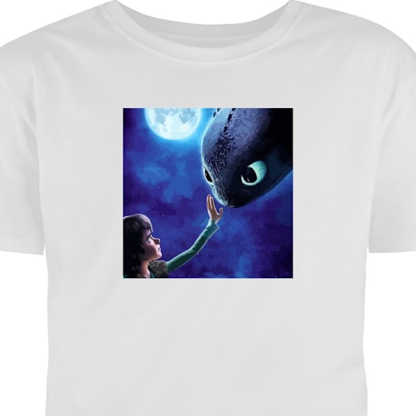 T-shirt för Vuxen | Klassisk Vuxen-T-shirt Draktränaren How to Train Your Dragon vit S