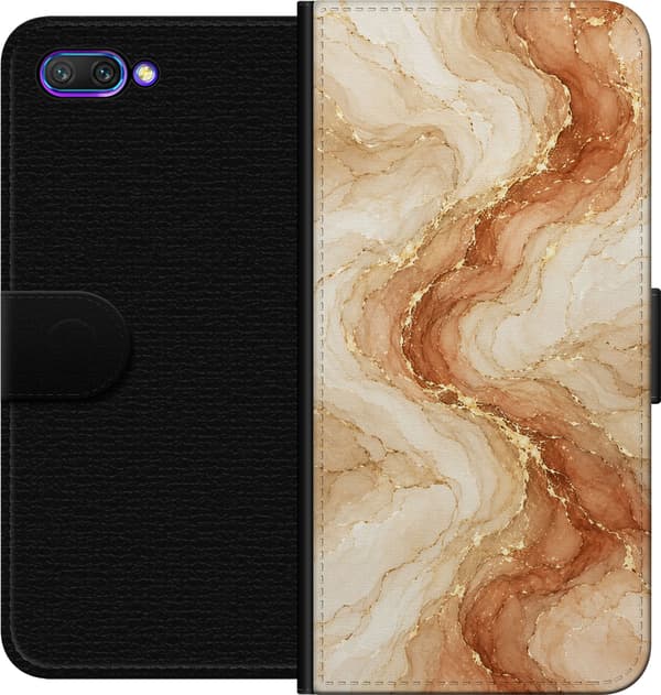 Kompatibelt Lommeboketui til Honor 10 Sandmarmor beige