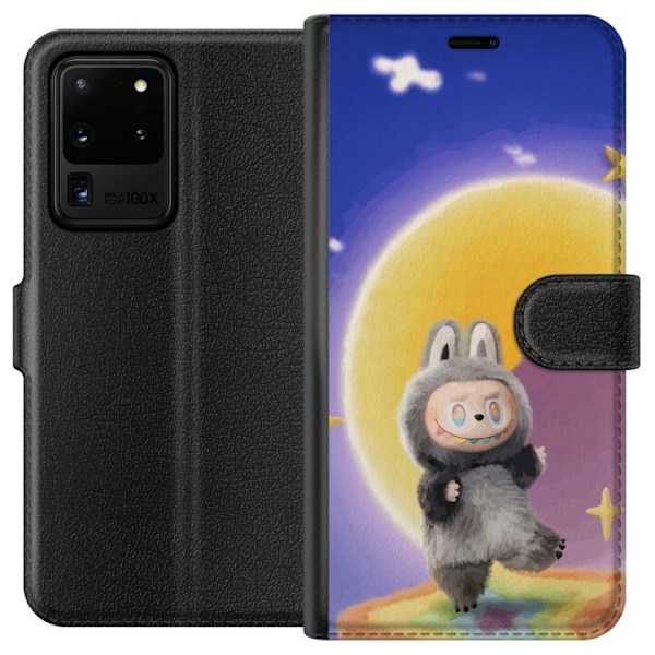 Samsung Galaxy S20 Ultra Tegnebogsetui Labubu Neon Pop - Neonfarvet pop art monster