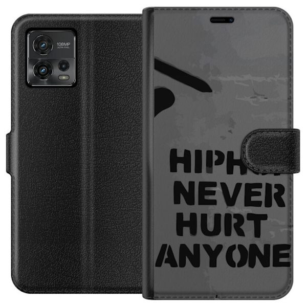 Motorola Moto G72 Lompakkokotelo Hip Hop Ei Koskaan Satuta Ketään Lainaus Streetwear Musiikki Elämäntapa Graafinen Teksti Motiivi Suosittu Kulttuu