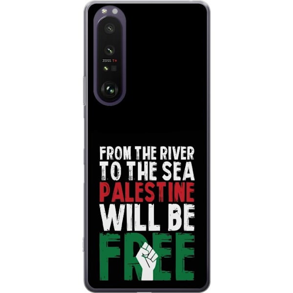 Sony Xperia 1 III Genomskinligt Skal Free Palestine – politiskt statement med kraftfullt grafiskt uttryck