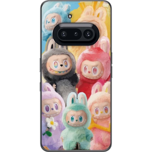Nothing Phone (3a) Genomskinligt Skal Labubu Sketch Style – Handritat monster i tusch