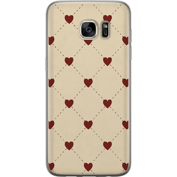 Samsung Galaxy S7 edge Läpinäkyvä kuori Sydänverkko