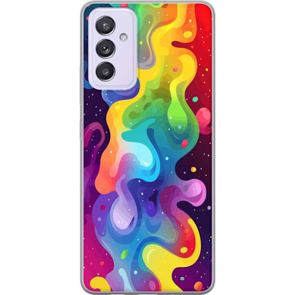 Samsung Galaxy A82 5G Genomskinligt Skal Color Splash Abstrakt Konst Design Färgstarkt Mönster Modern Populär Väggkonst Grafiskt Trend