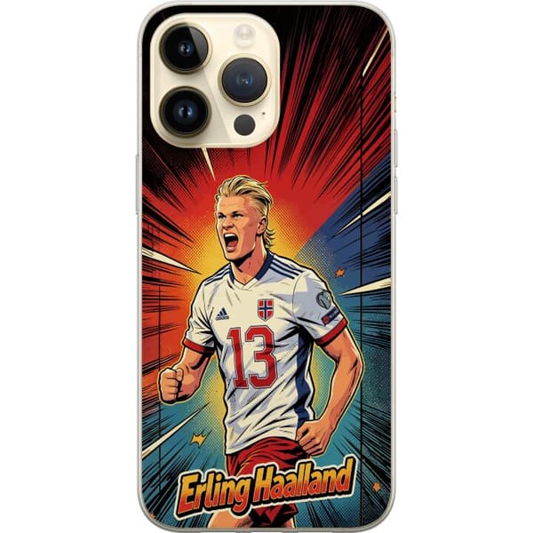 Kompatibelt Mobildeksel til Apple iPhone 14 Pro Max Erling Haaland seriestil rød