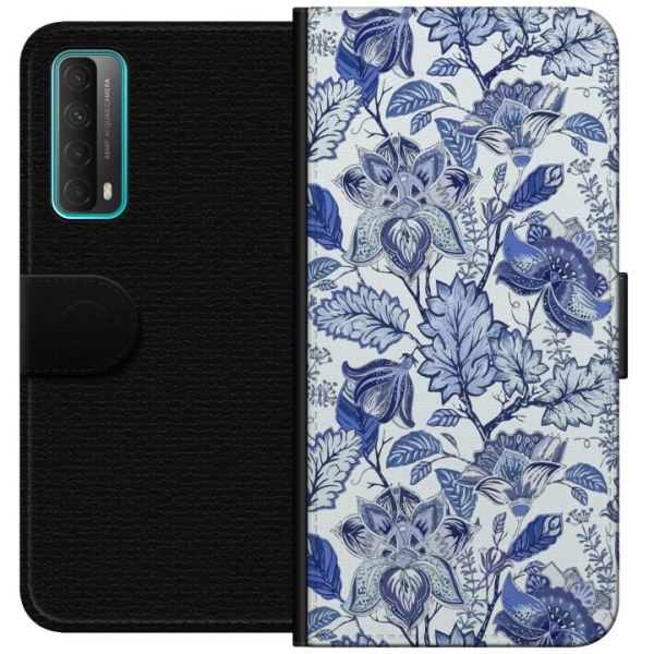 Huawei P smart 2021 Plånboksfodral Blommor Blå...