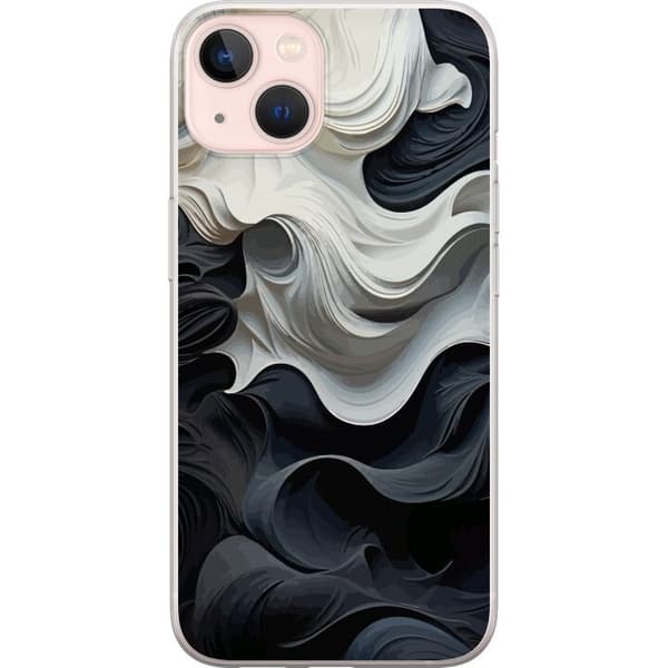 Kompatibel Mobilcover til Apple iPhone 13 Silke Sort/Hvid