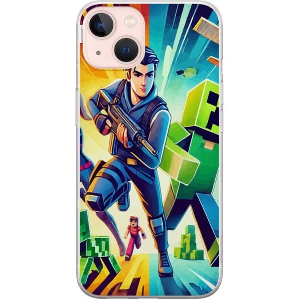 Kompatibel Mobilcover til Apple iPhone 13 Fortnite vs Minecraft