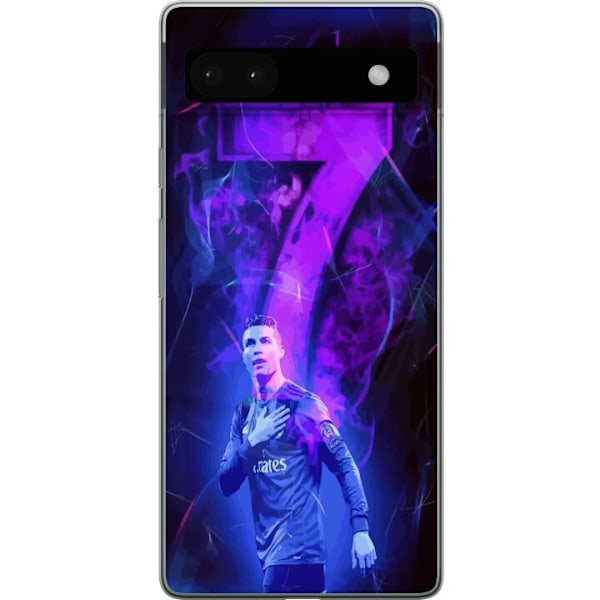 Google Pixel 6a Genomskinligt Skal Ronaldo 7 – Fotbollslegend i Action för Fans