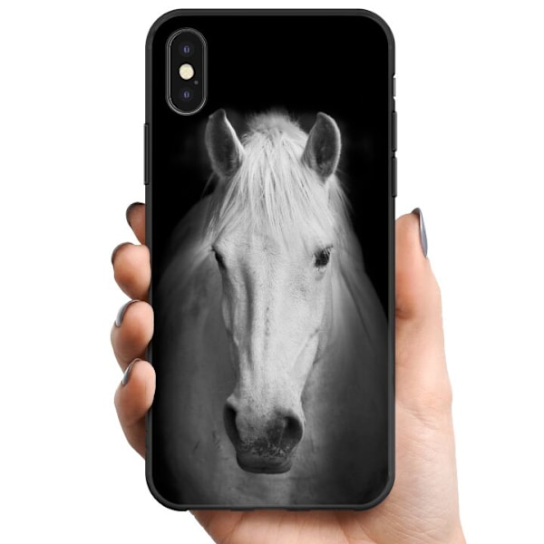 Apple iPhone X TPU Mobilcover Hvid Hest