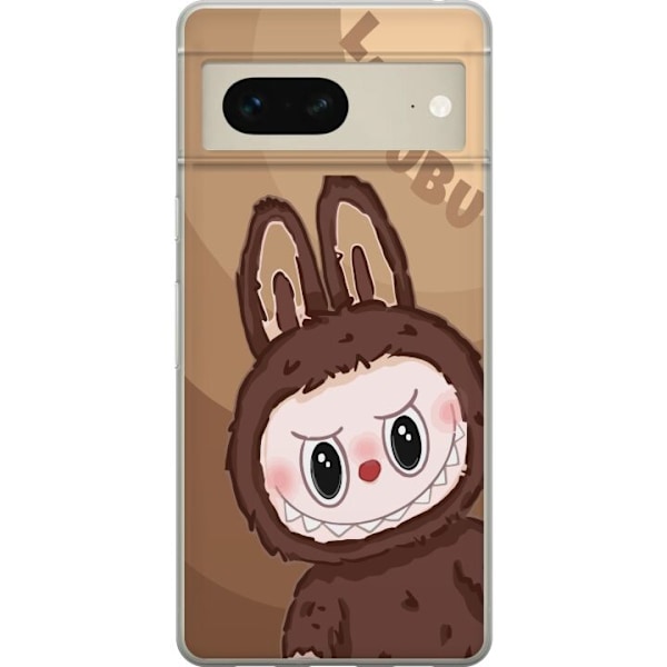 Google Pixel 7 Läpinäkyvä kuori Labubu Pilvipieni - Valkoinen ja Sininen Suunnittelu Söpöllä Tyylillä