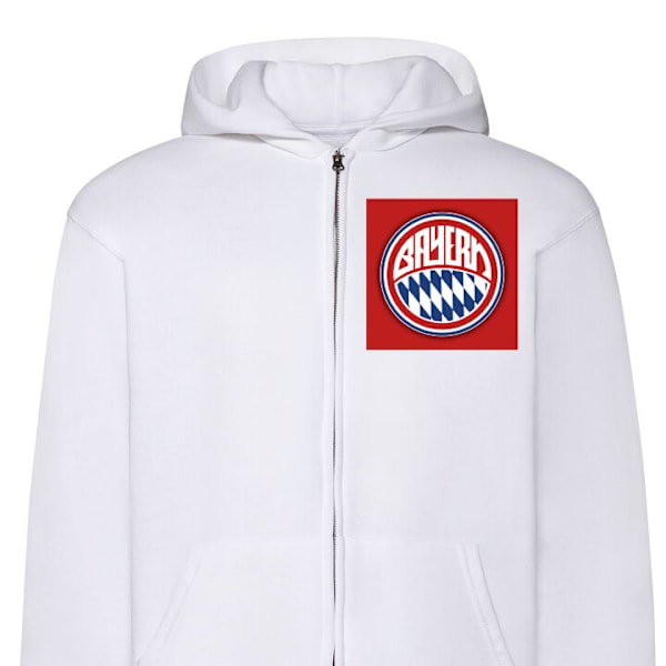 Zip-Hoodie | Hættetrøje med Lynlås til Voksne FC Bayern Mü hvid XL