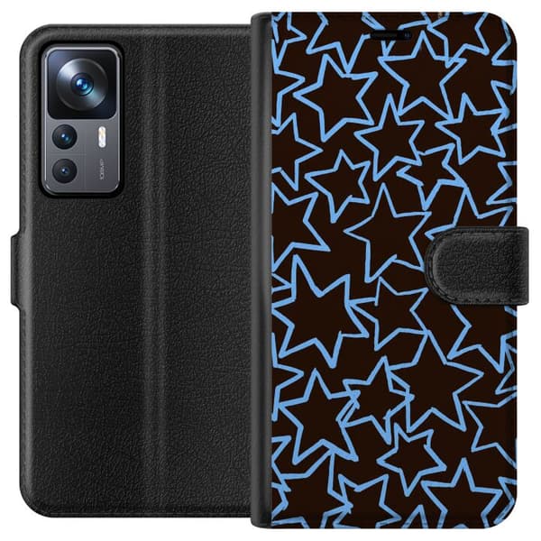 Kompatibelt Plånboksfodral till Xiaomi 12T Pro Brun stjärngrafik brun