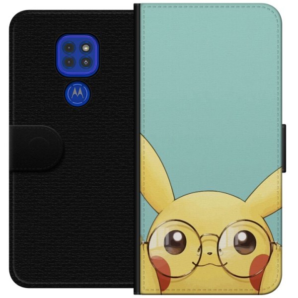 Motorola Moto G9 Play Lompakkokotelo Pikachu lasit