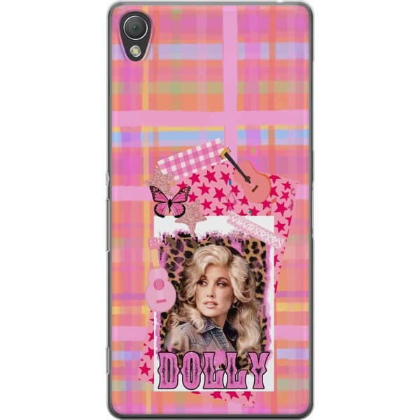 Kompatibelt Mobildeksel til Sony Xperia Z3 Dolly Parton rosa countrycollage med gitarr rosa