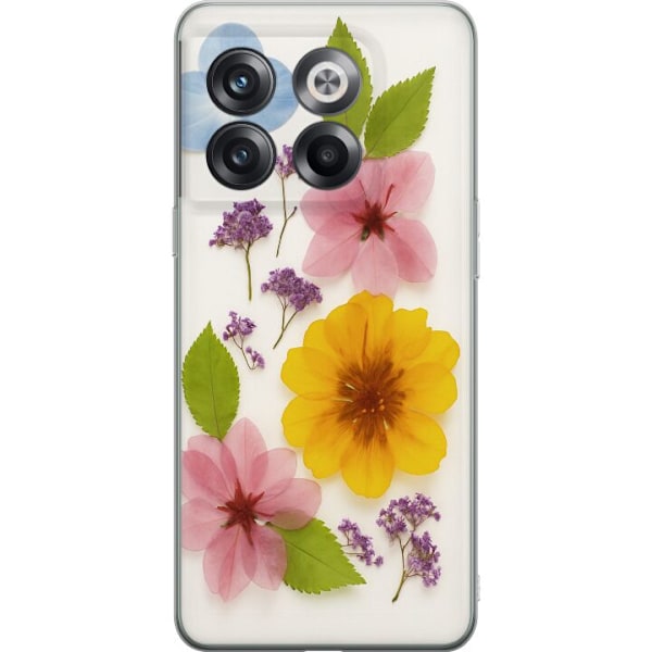 OnePlus 10T Genomskinligt Skal Pressade blommor