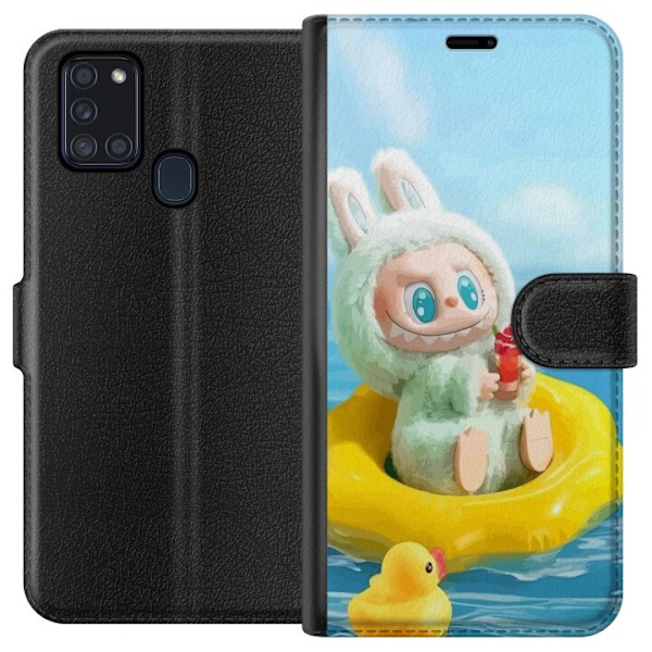 Samsung Galaxy A21s Lompakkokotelo Labubu Macaron-sarja