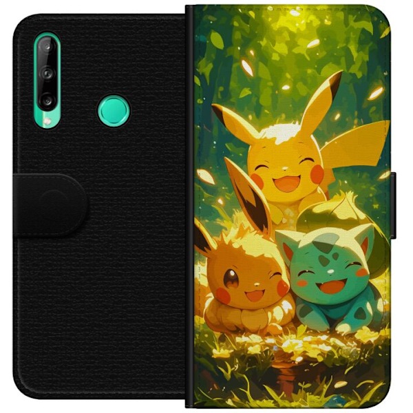 Huawei P40 lite E Plånboksfodral Pixelmonster spelstil – färgstark design för retroälskande gamers