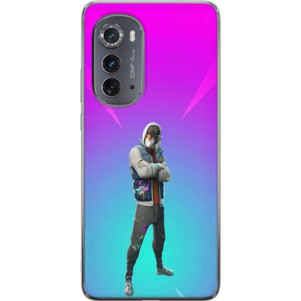 Motorola Edge (2022) Läpinäkyvä kuori musta ritari fortnite