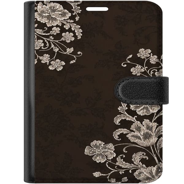 Kompatibel Tegnebogsetui til Apple iPhone Duo Brune blondeblomster brun