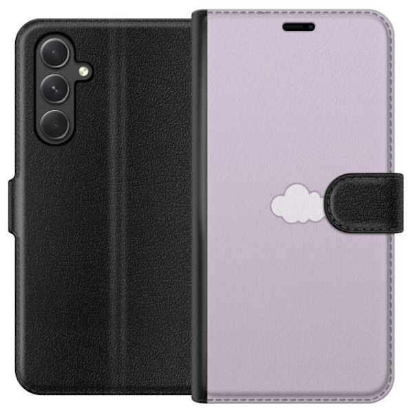 Samsung Galaxy A15 5G Plånboksfodral Lila Moln – minimalistiskt moln på lila bakgrund