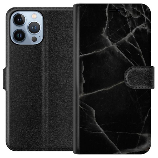 Apple iPhone 13 Pro Max Tegnebogsetui Sort marmor