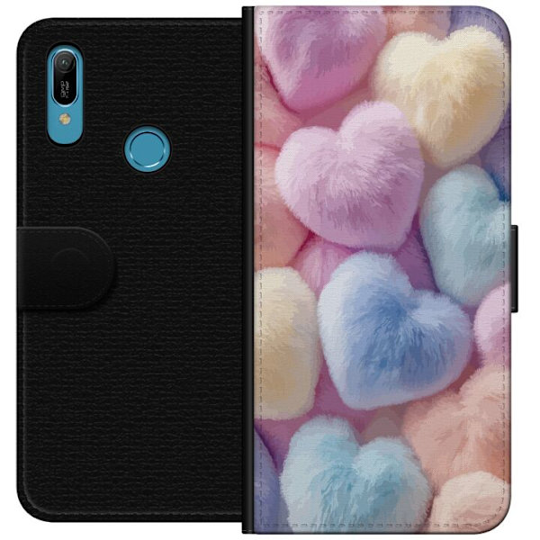 Huawei Y6 (2019) Plånboksfodral Hjärtan Kärlek Grafisk Design Romantiskt Motiv Populärt Symbol Grafiskt Mönster Dekoration