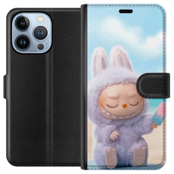 Apple iPhone 13 Pro Lompakkokotelo Labubu Vaaleanpunainen Tunn