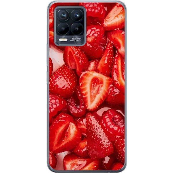Realme 8 Genomskinligt Skal Jordgubbsmönster – sött motiv