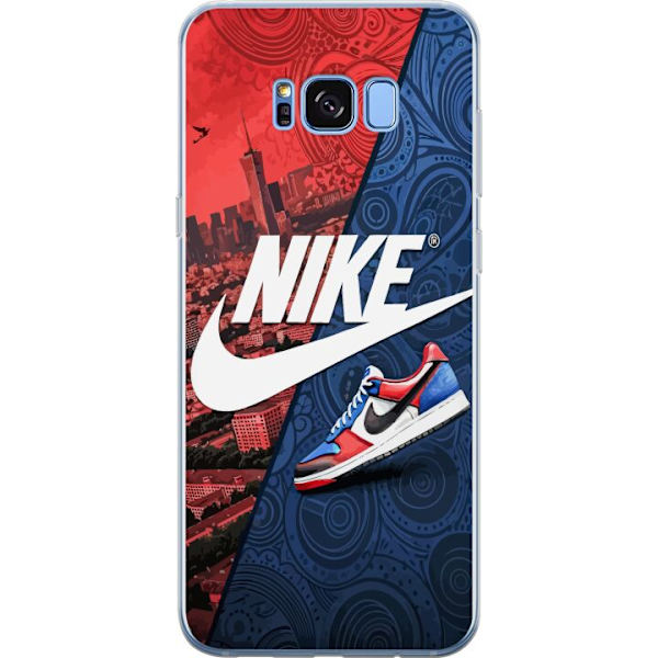 Samsung Galaxy S8 Genomskinligt Skal Nike Logotyp Röd Blå Sneaker Stil Sport Fashion Populärt Swoosh Motiv Träningskläder Grafisk Ikon