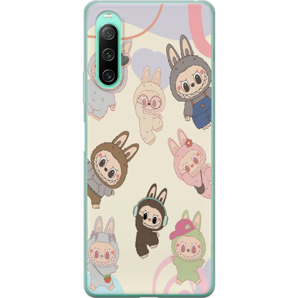 Sony Xperia 10 IV Läpinäkyvä kuori Labubu Pop Mart Kokoelma Motiivi Figuuri Kokoelma Suunnittelu Suosittu Taidelelu Pop Mart Luova Graafinen