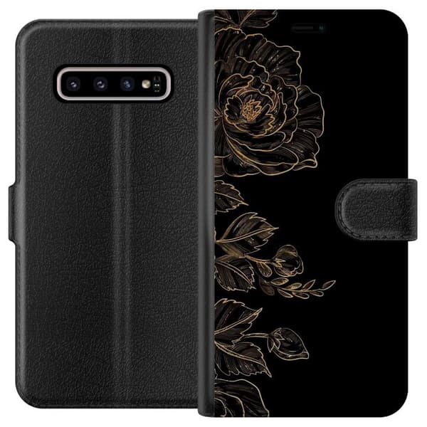 Kompatibelt Lommeboketui til Samsung Galaxy S10+ Blomster