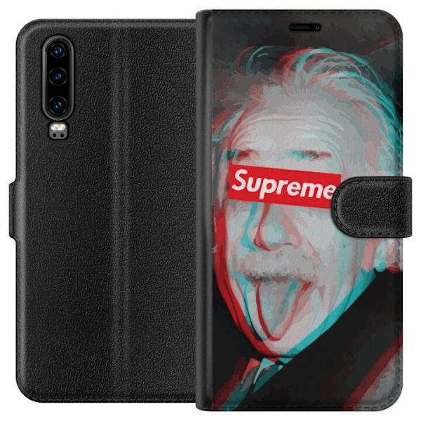 Huawei P30 Tegnebogsetui Supreme Albert Einstein 3D Motiv Streetwear Design Populær Videnskab Ikonisk Grafisk Urban Kunst